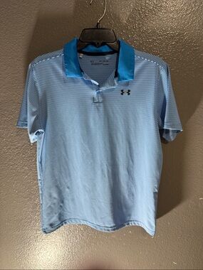 Under Armour Men’s Blue Striped Performance Polo